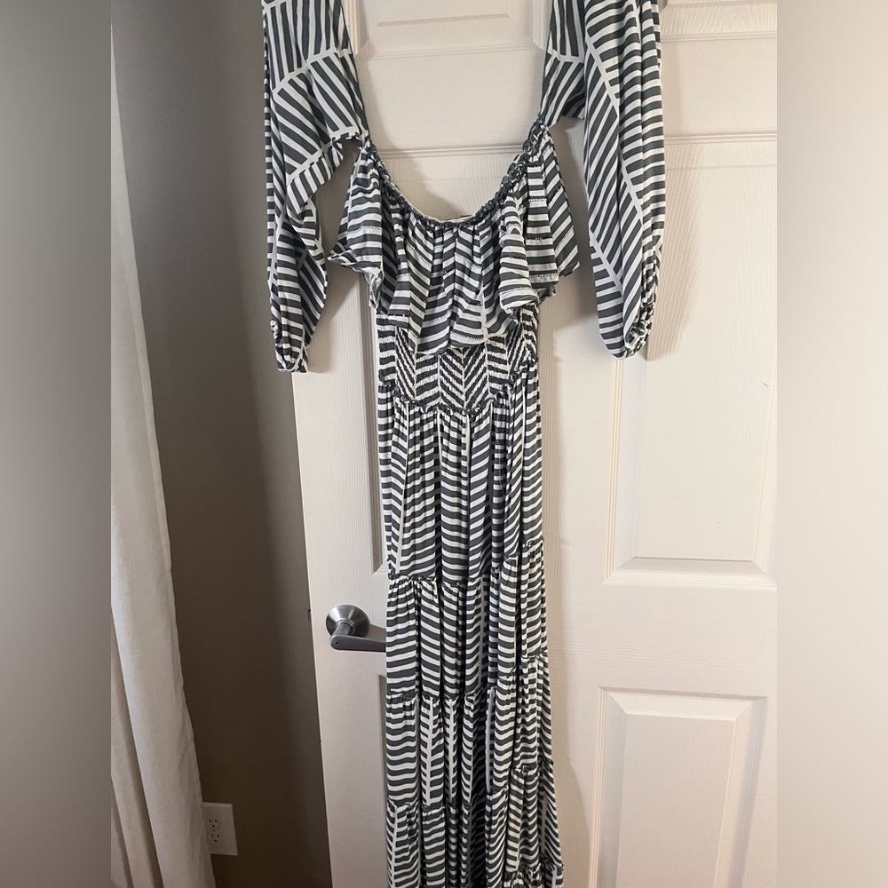 Off shoulder boho long dress